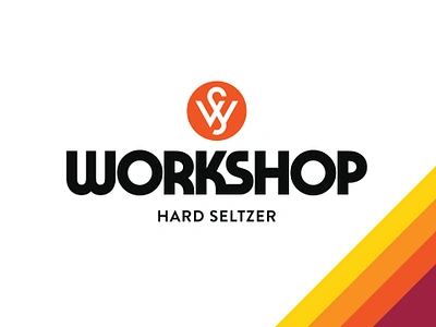 Workshop Logo beer brand branding color design geometric icon identity lettering logo logomark mark monogram retro s seltzer type typography w wordmark