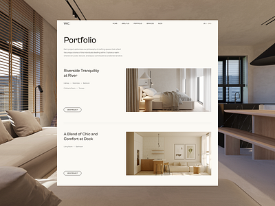 Walls Talk: Portfolio Page desktop interior design portfolio ui uiux uxui web design