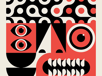 Creative Block animation black geometric illustration motion graphics red vector