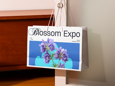 Blossom Expo Paper Bag branding composition graphic design identity typography