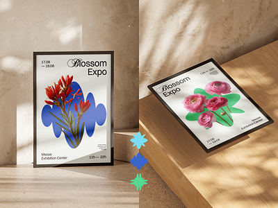 Blossom Expo Posters branding event flowers graphic design logo posters