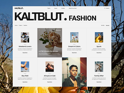 Kaltblut Concept Fashion Page fashion magazine ui web design
