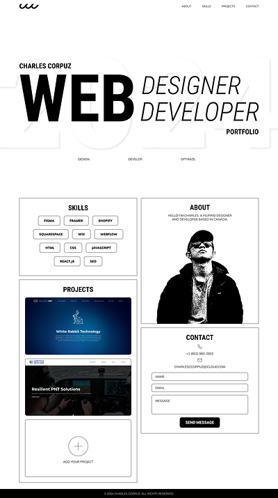 Portfolio Landing Page Design clean landing page minimal modern portfolio web design website