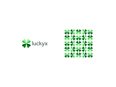 luckyx branding clover design flower graphic design grass green illustration logo lucky star symbol tree