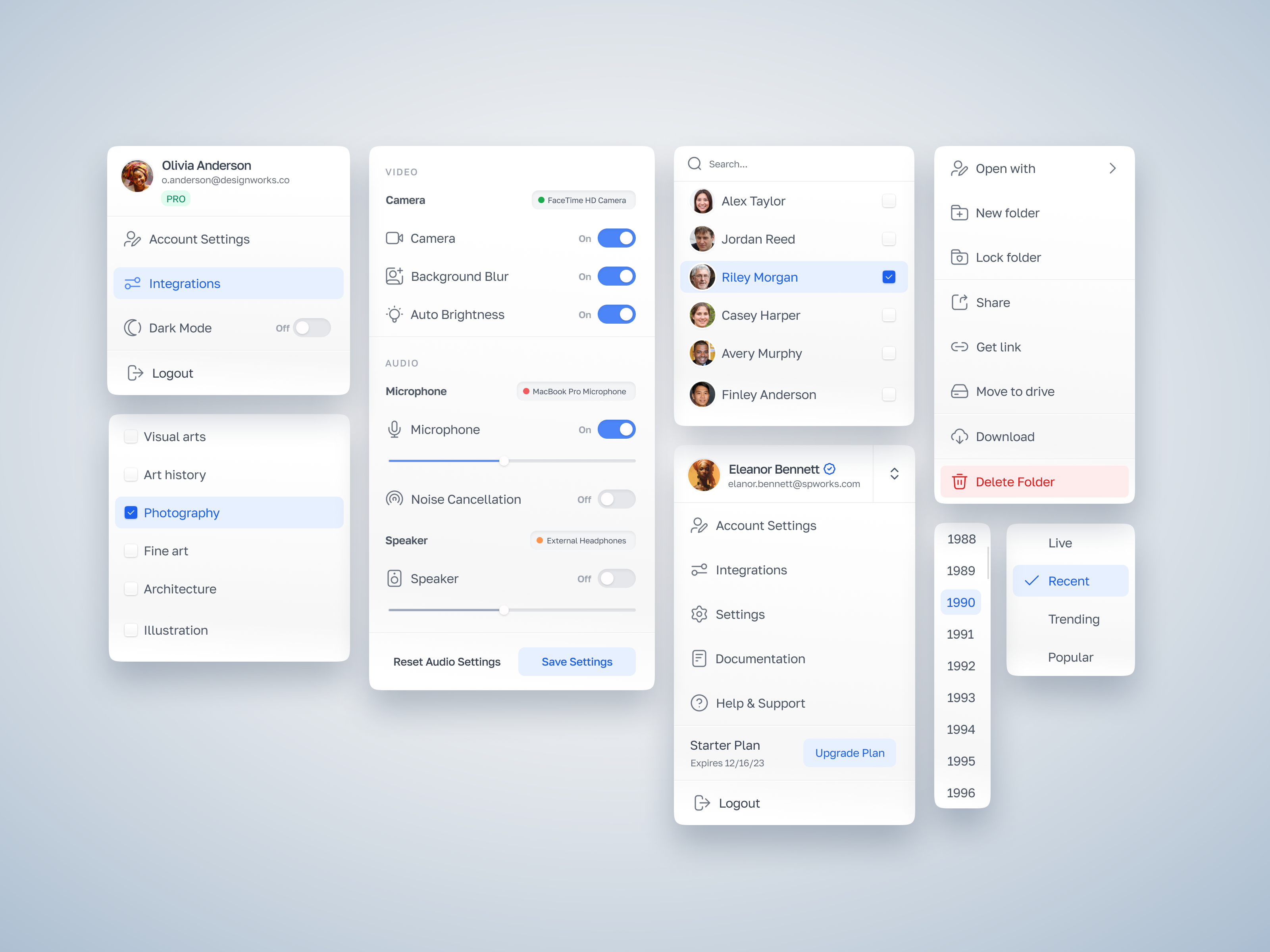 Example of Context menu V1