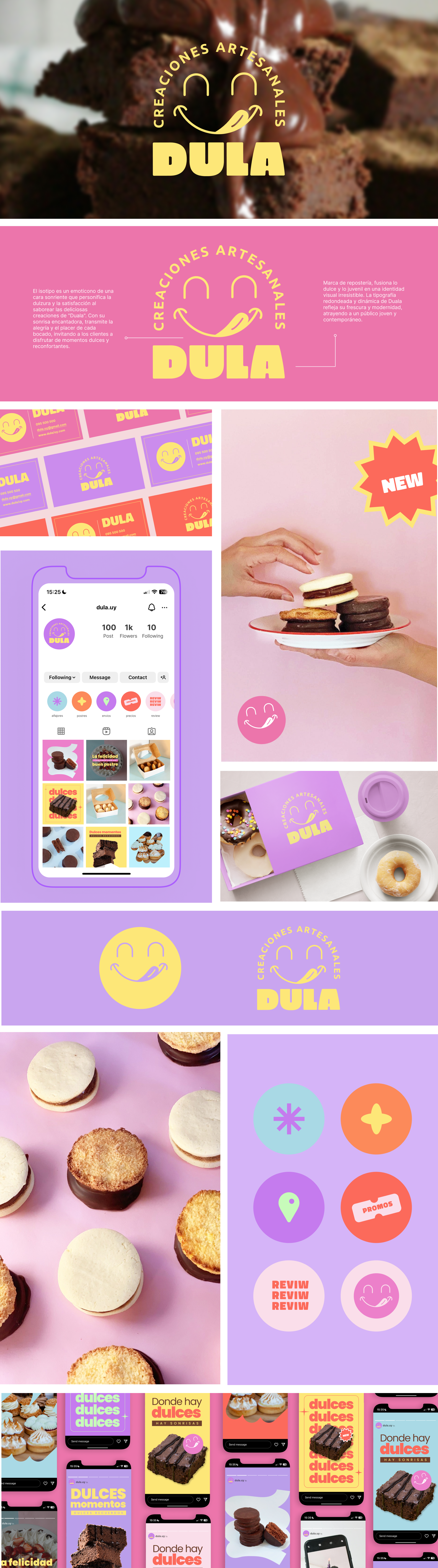 Branding reposteria DULA branding design graphic design illustrator logo redes sociales