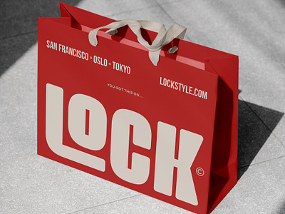 Lock Shopping Bag bag beauty brand branding cosmetics fashion health logo packaging paper print rouge shopping wordmark