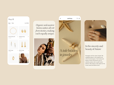 Jewelry e-commerce website beige design e commerce editorial graphic design jewelry mobile redesign ui ux