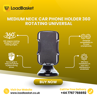 Medium Neck Car Phone Holder 360 Rotating Universal 360 phone holder car phone holder mobile phone holder phone holder