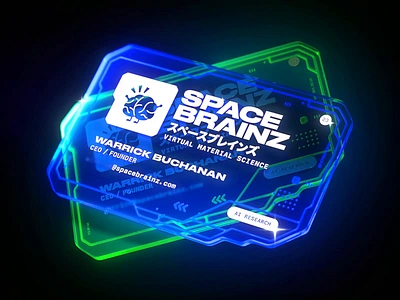 SPACEBRAINZ – Fluo Business Card 80s brain brand identity branding business card collectible deep glow diecut fluo futuristic geometric glowing loop neon plexiglass scifi spacebrainz transparent visit card