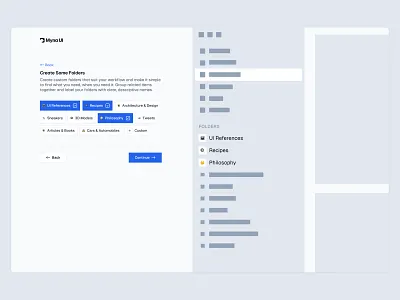 Creating folders during onboarding 📦 checkbox checkboxes design minimal onboarding saas ui web design wizard