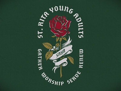 St. Rita Young Adults catholic church dallas ministry rose st. rita tshirt worship young adult