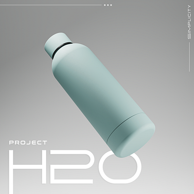Project H20 3d bottle branding clean graphic design h20 mockup modern simple trend ui