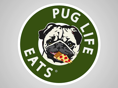 Pug Life Eats 2d 2d animation adobe after effects animation character animation cute design dog eat food illustration illustrator logo animation motion graphics pizza pug