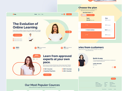 E-Learning website design 3d animation app design apps design behanceproject branding design e larning e learning design e learning wirefame e learninglanding page figma hero image landing page online education ui ux vector virtual classroom web based learning