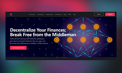 DECENTRALISE YOUR FINANCE aesthetic landing page product design ui ux