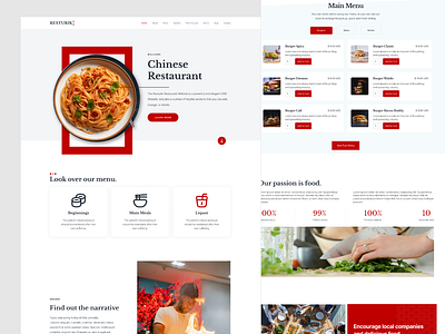Resturik Restaurant Website chinese food food menu menu design restaurant restaurant menu restaurant website uiux web design website