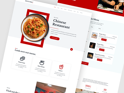 Resturik Restaurant Website advertising design fast food food menu restaurant restaurant website uiux web design website
