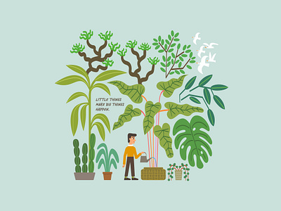 Green Day art birds character design design digital art green illustration nature plant plants vector