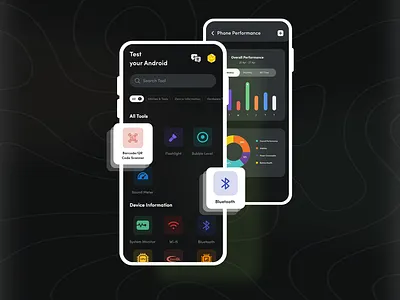 Mobile Testing App - Application Design aesthetic agency clean company creative dark dark mode dark theme design fun minimalist mobile mockup simple ui uiux website