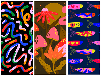 ✨🌺Unsplash | Surface Pattern Designs🐟 colorful fish illustration illustrator pattern pattern design surface pattern design vector vetor illustration
