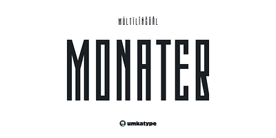 Monateb - Unique Display Font futuristic font geometric font typeface
