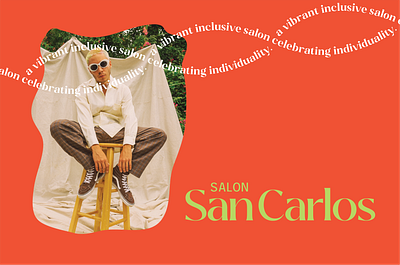 Salon San Carlos art direction branding colorful design gender free green salon identity branding inclusive organic retro salon website