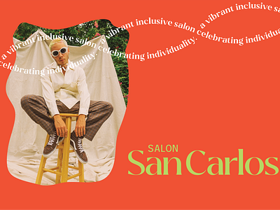 Salon San Carlos art direction branding colorful design gender free green salon identity branding inclusive organic retro salon website