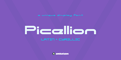 Picellion - Display Font futuristic font impressive font outstanding font typeface