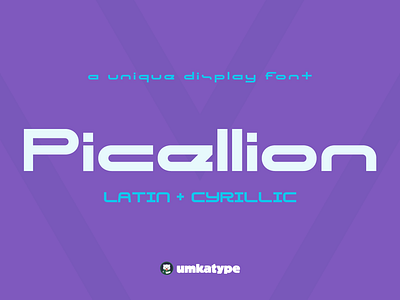 Picellion - Display Font futuristic font impressive font outstanding font typeface