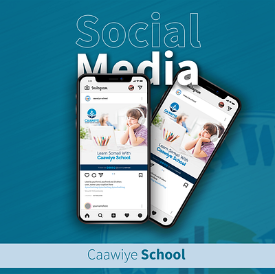 Social Media Posters - Online School caawiye school haldoor school online school social media posters somali school