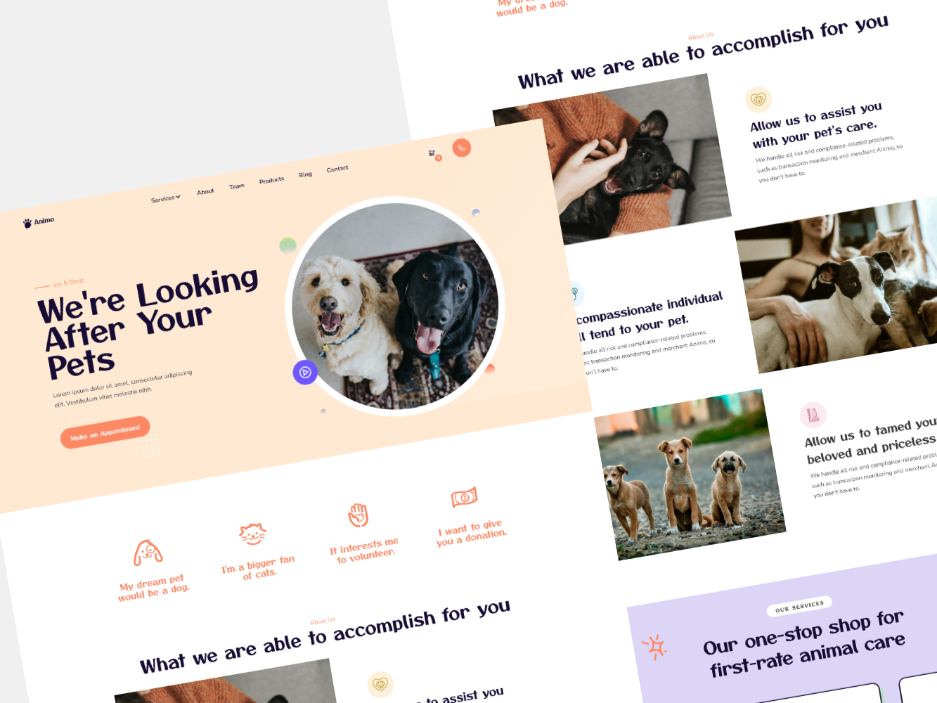 Animo Pets Website By Ux On Dribbble