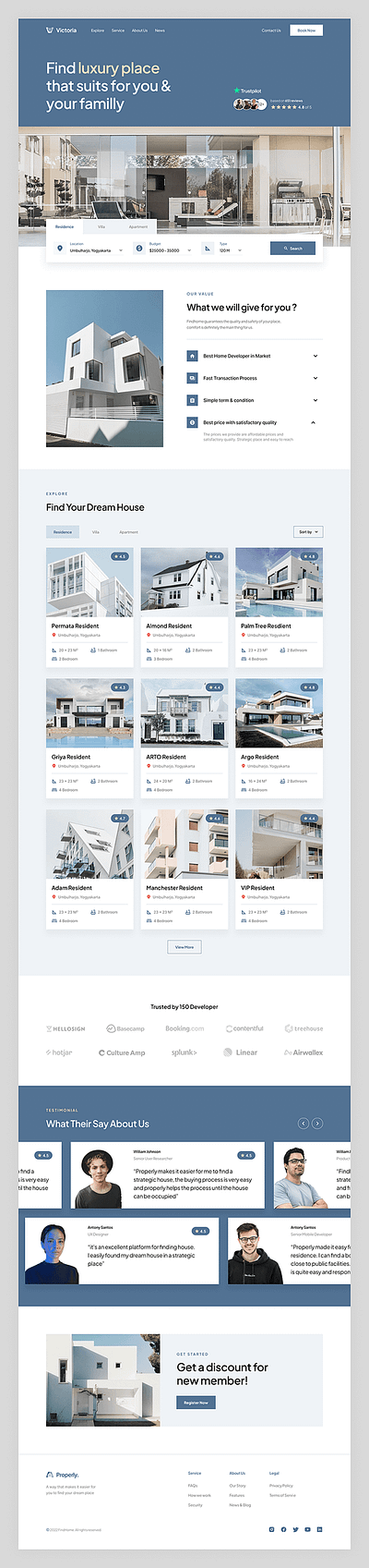 Real Estate Website Design figma design real estate website design website design