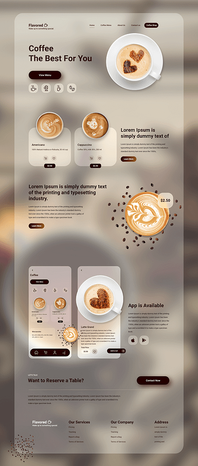 Coffee Shop Website Design e commerce website design figma design website design