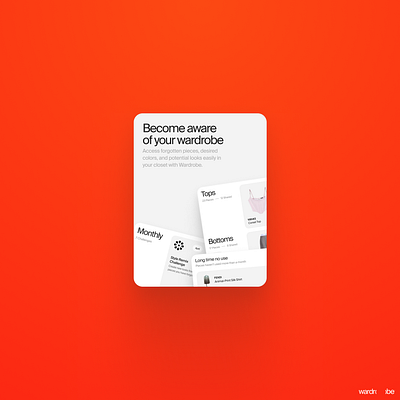 Wardrobe — Onboarding card app card figma minimal mobile ui ux