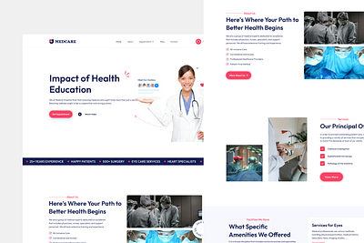 Medcare-Medical Website clinic doctor fitness health hospital medical medicine uiux web design website