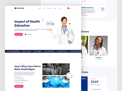 Medcare-Medical Website clinic doctor health hospital medcare medical medicine uiux web design website