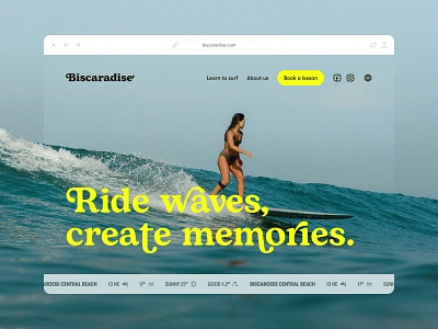 Surf School Landing Page biscarosse bogart branding exploration figma freebie landing page old school product design resource surf school surfing travel ui ux vintage walsheim website