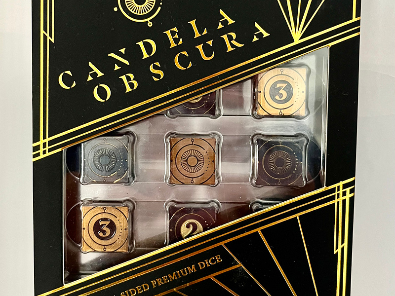 CANDELA OBSCURA PREMIUM DICE SET PACKAGING branding dice fun graphic design packaging premium