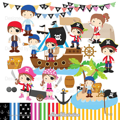 Pirate Clipart birthday boy children girl kid kids party pirate priate clipart priate party