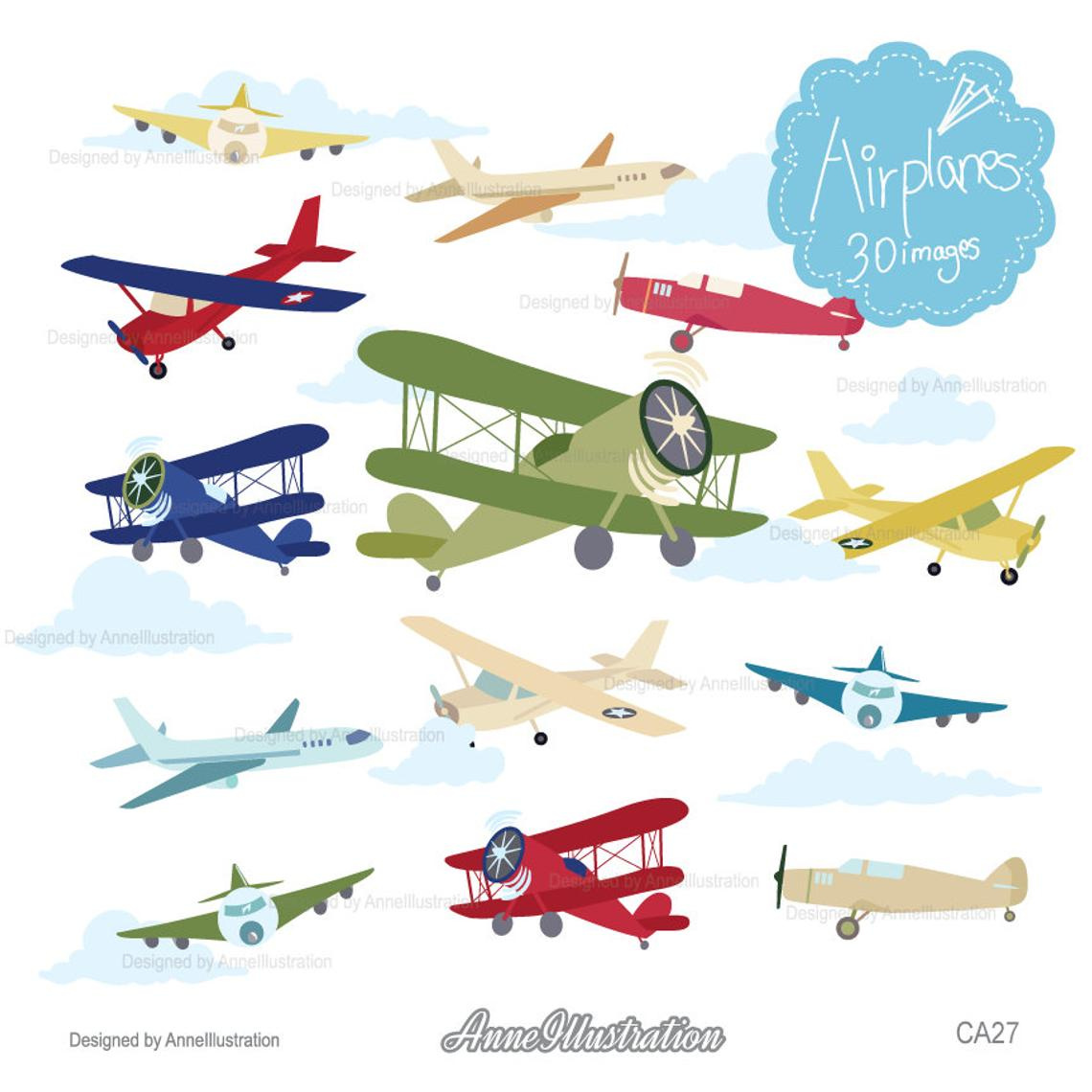 Airplanes Clipart by AnneIllustration on Dribbble