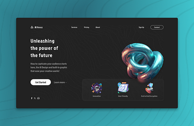 Hero Section for AI Nexus - a design AI webpage ai design dribbble hero section ui ui design uiux user interface ux