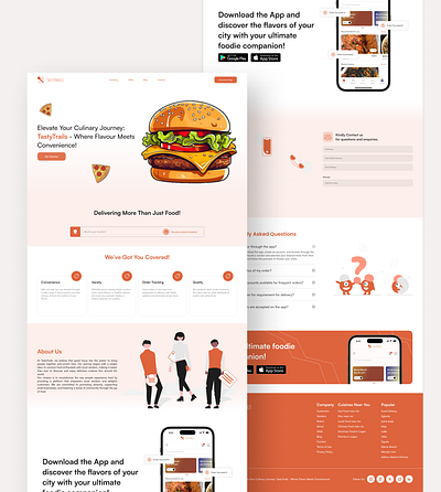 Food Vendor Website Landing Page And App Homescreen Ui Design food delivery food vendor landing page ui ux design web design