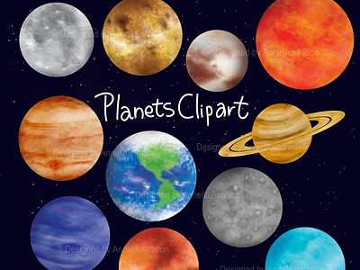 Planets Clipart earth galaxy mars moon outer space planet sun