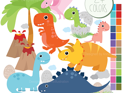 Dinosaur Clipart baby dino baby dinosaur cute dino dinosaur kids tyrannosaurus