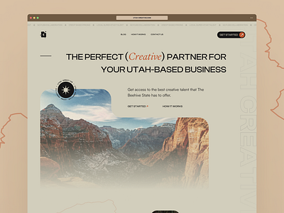 Utah Creative Website Hero Section design hero section ui ui design utah ux ux design web web design website