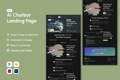 Aiva - AI Chatbot Landing Page V1 ai app assistance chatbot design landingpage ui ux website