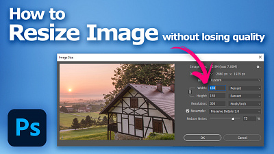 How to resize image without losing quality cgian image editing photoshop tutorial