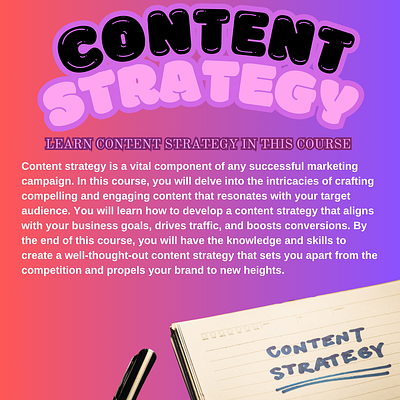 Content Strategy banner ad banner content content marketing course graphic design information learn marketing marketing 101 strategy teach