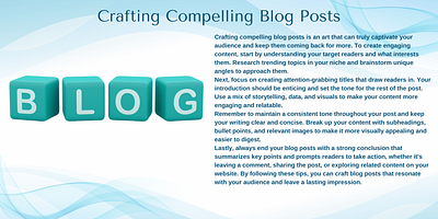 Crafting Compelling Blog Posts banner blog content course crafting graphic design information marketing 101